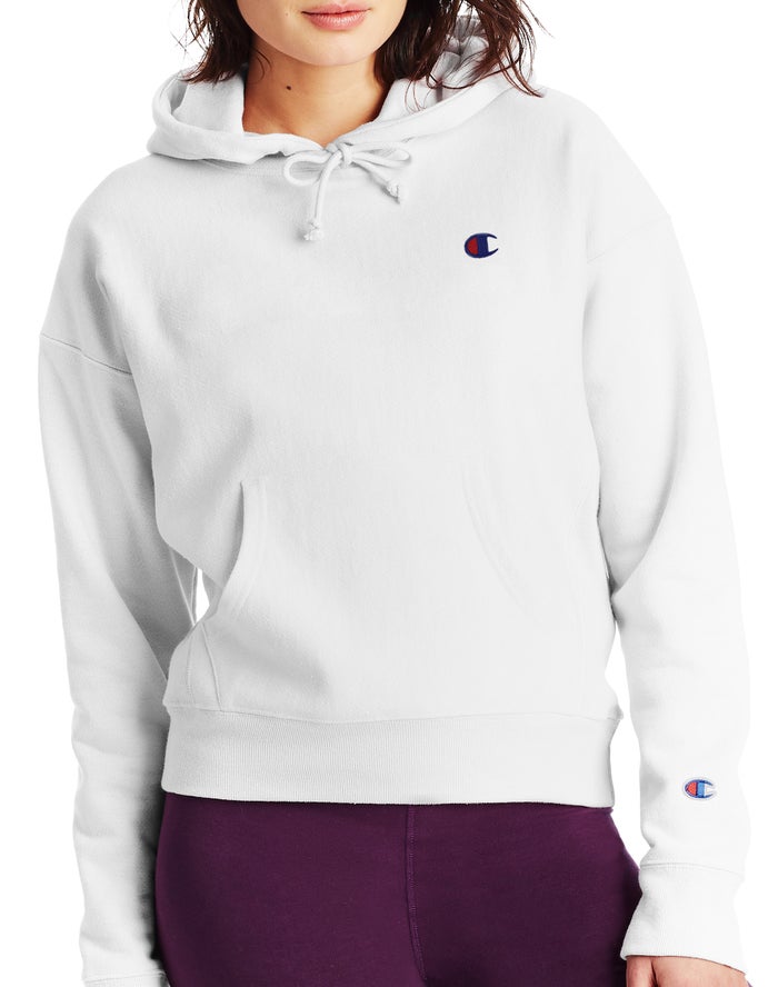 Champion Hoodie Dames - Wit - Reverse Weave C Logo ( 851460-OIF )